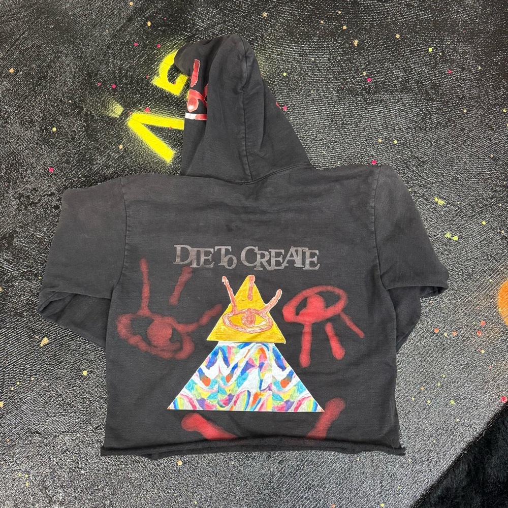 Due To Create Crop Hoodie - Black